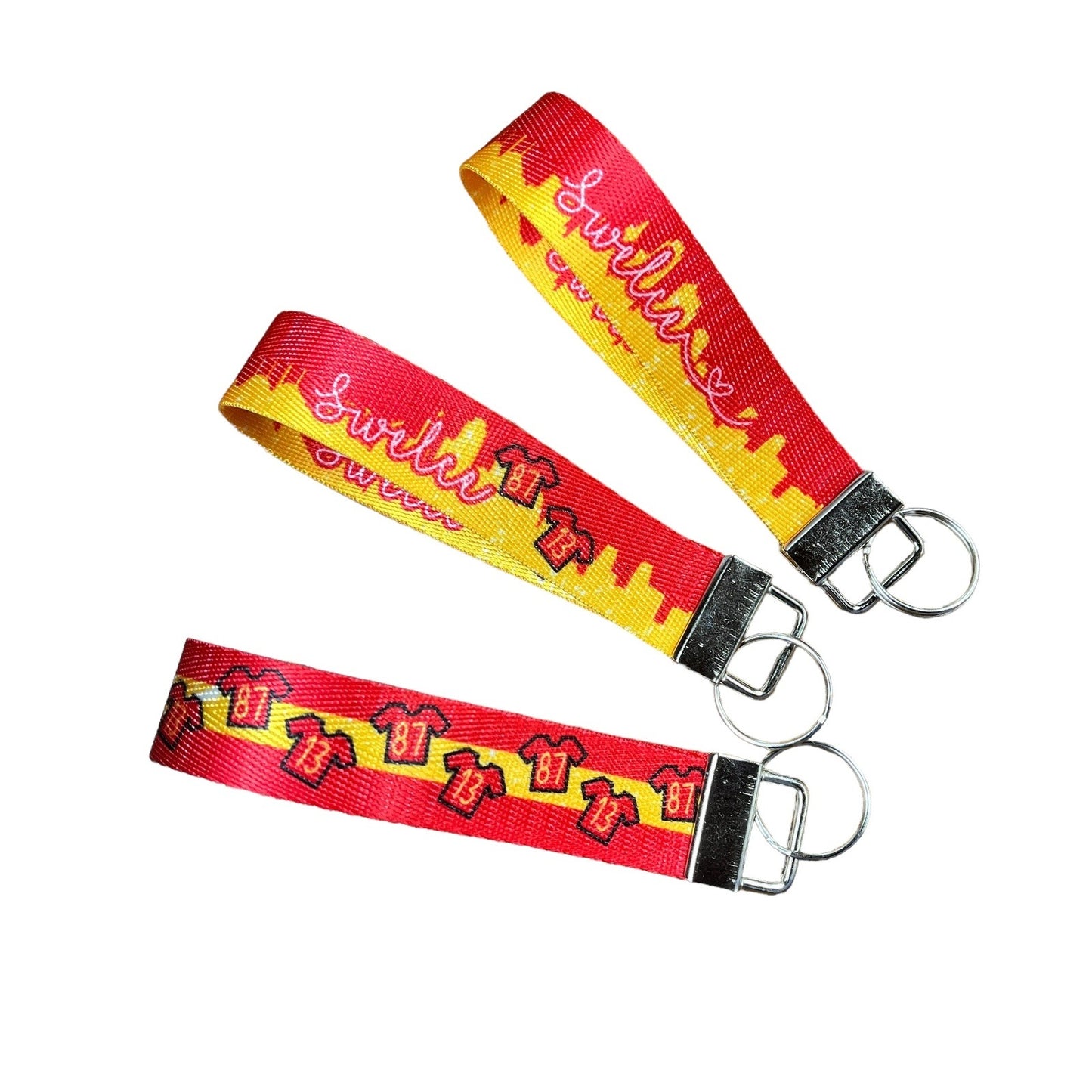 Swelce Keychains - 87 and 13 Jerseys Pattern - Kansas City Swiftie Key Fob Wristlet