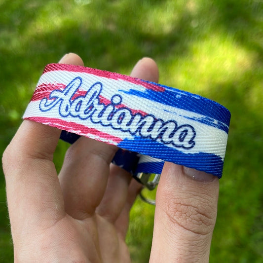 "Adrianna" El Salvador American - Nylon Keychain Key Fob - Clearanced