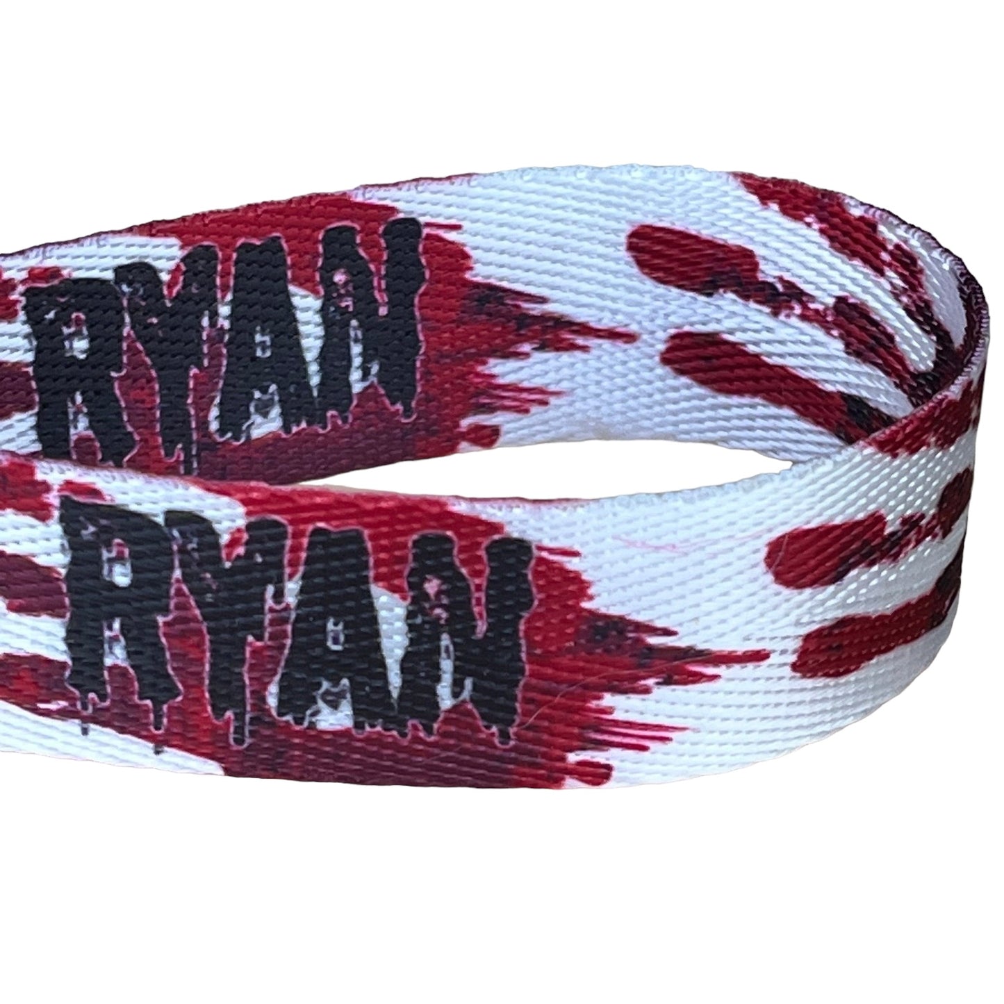 Bloody Hands Horror Personalized Name Nylon Key Fob - Custom Wristlet Keychain