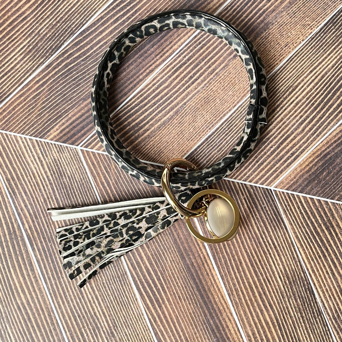 Cheetah Print Keyring Bracelet - CLEARANCE