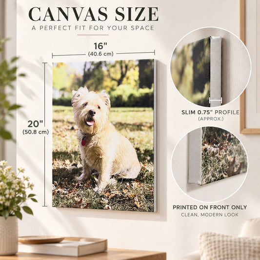 Custom 16x20 Photo Canvas Print - Personalized Stretched Canvas Wall Art