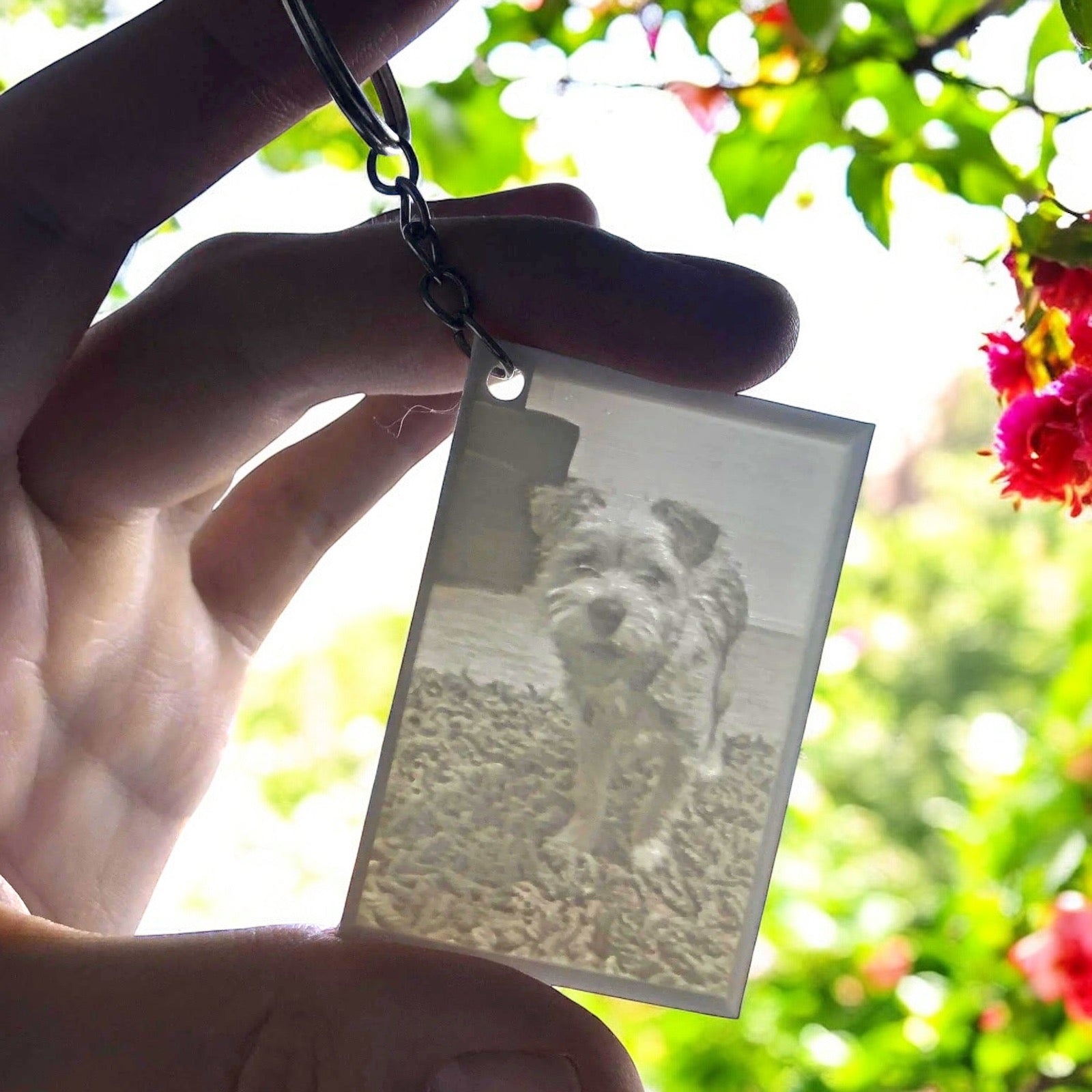 Custom 3D Printed Lithophane Keychain - Unique Personalized Photo Keychain - White PLA Plastic Key Fob