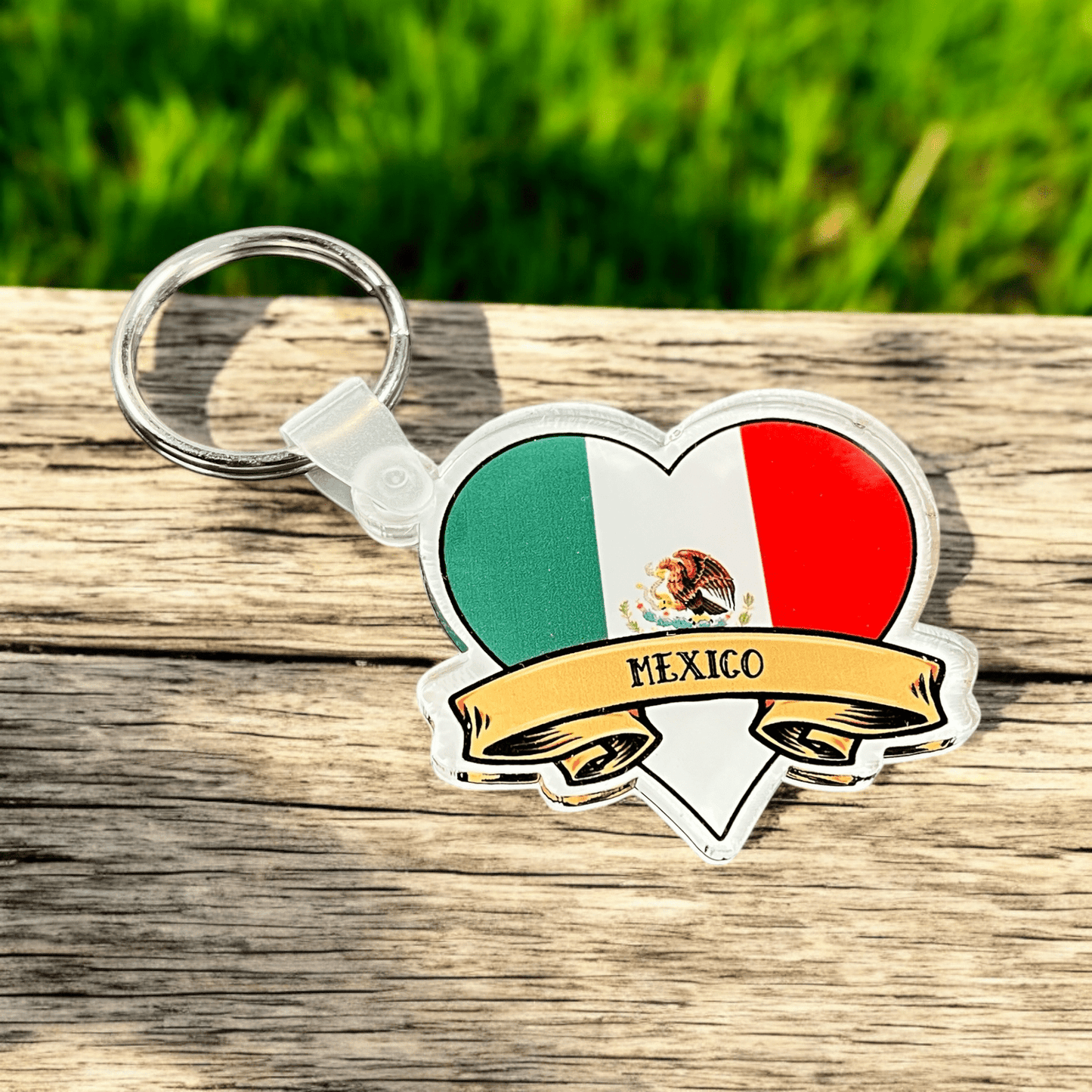 Custom Country Flag Tattoo Heart Acrylic Keychain – Personalized Name Keychain for Keys, Bags, and Gifts
