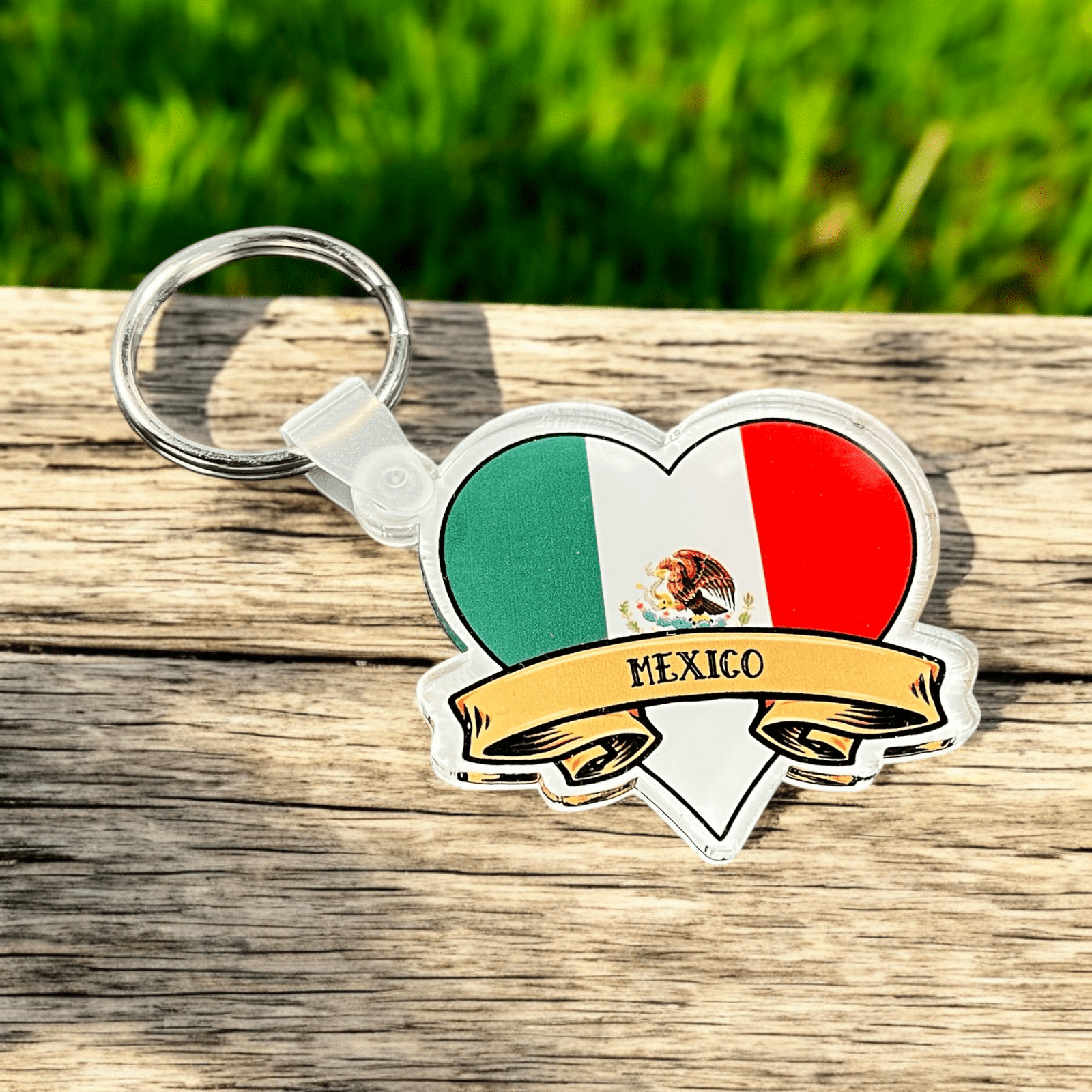 Custom Country Flag Tattoo Heart Acrylic Keychain – Personalized Name Keychain for Keys, Bags, and Gifts