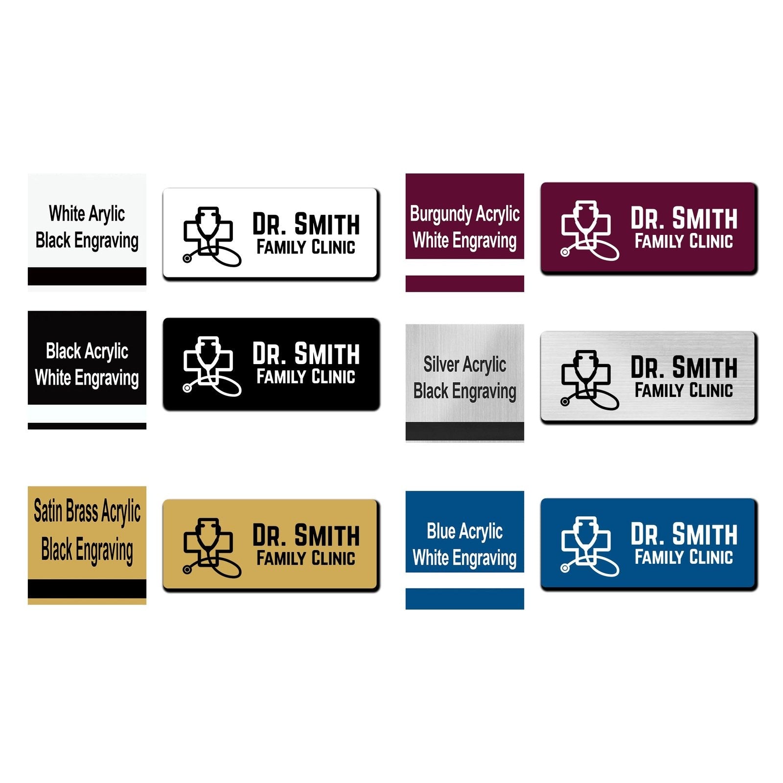 Custom Engraved Name Tags – Professional Acrylic Badges with Magnetic Backing