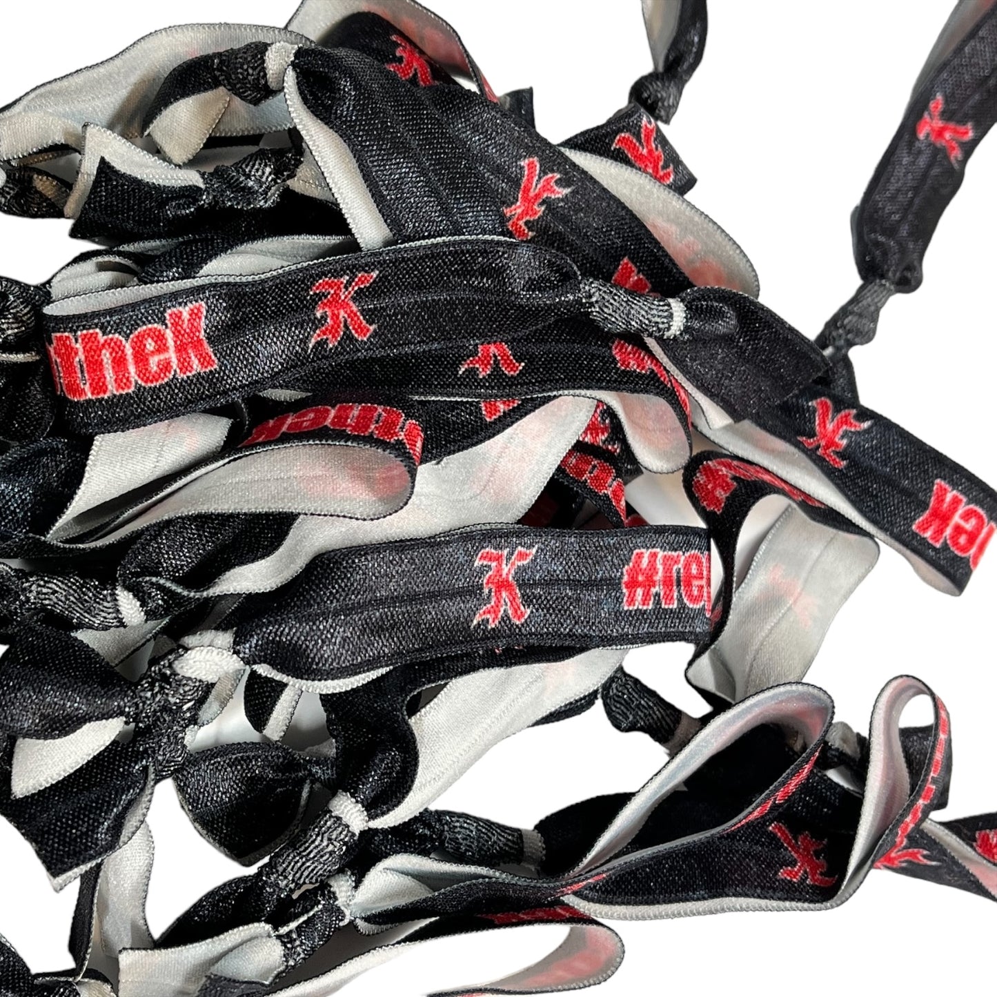 Custom Fitness Gym Promotional Hair Tie Bracelets - Add your logo and information - Bulk Discounts!