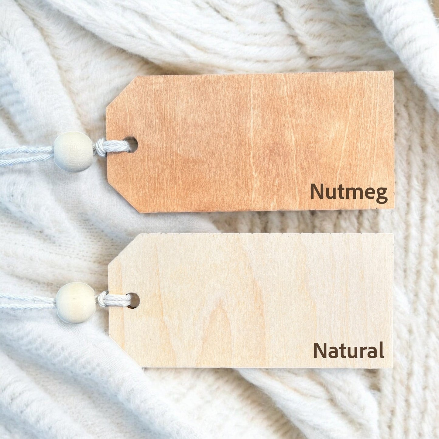 Custom Laser Engraved Wood Christmas Stocking Tags - Holiday Ornament Gift Tags – Personalized with 3D Cut-Out Name