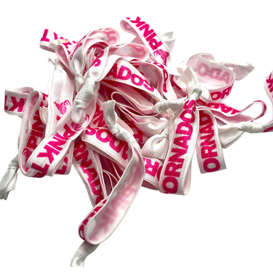 Custom Volleyball, Cheer, Sports Event Promotional Hair Tie Bracelets - Add your logo and information - Bulk Discounts!