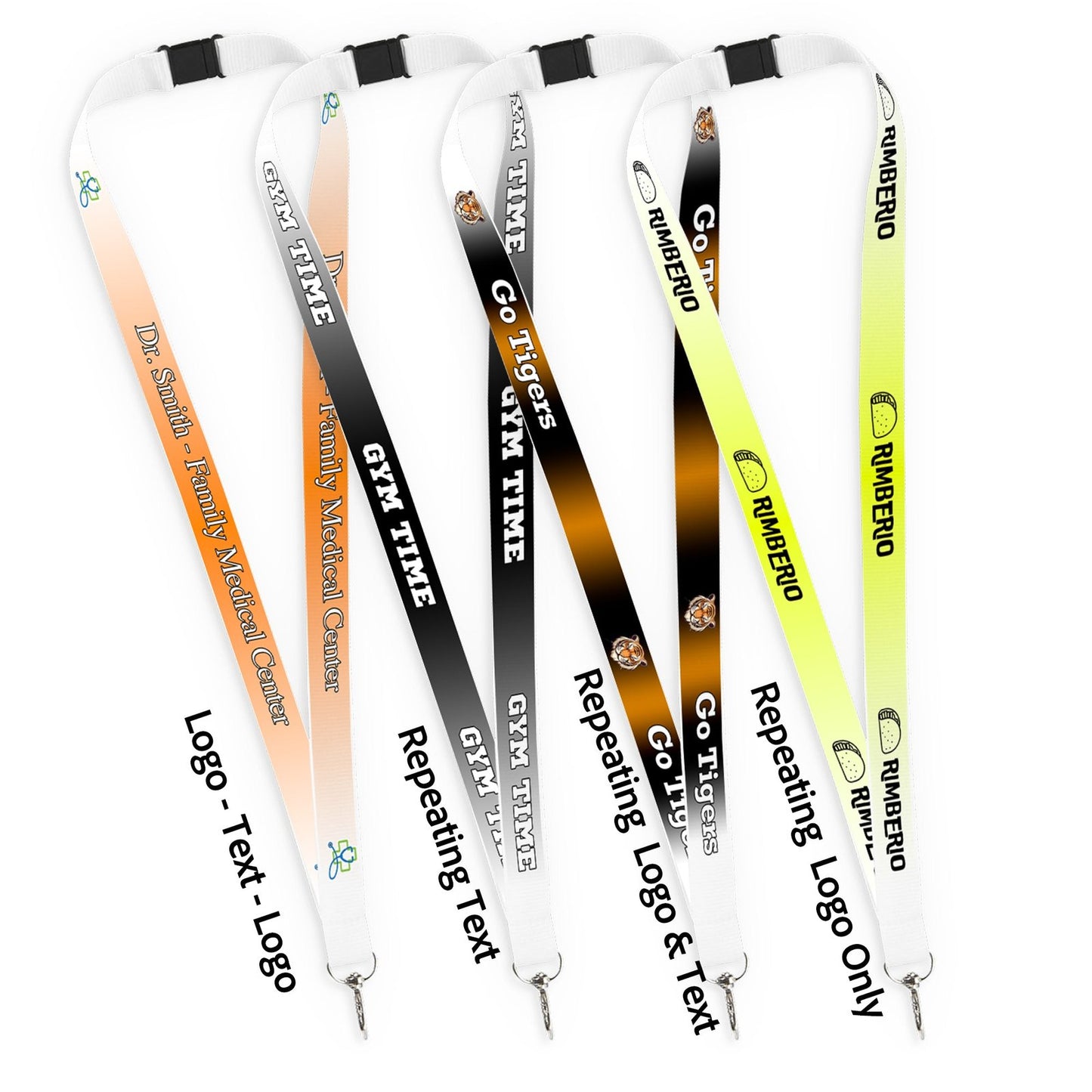 Customized Business Logo Promotional Event Lanyards - Personalized Convention Badge Holder Keychain - Bulk Discounts Available