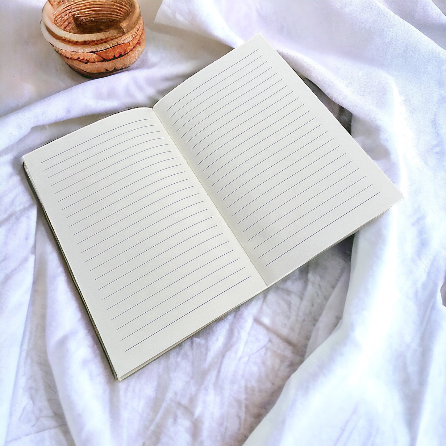 I am Becoming The Best Version of Myself - Affirmation Quote Burlap Notebook Journal with Lined Pages