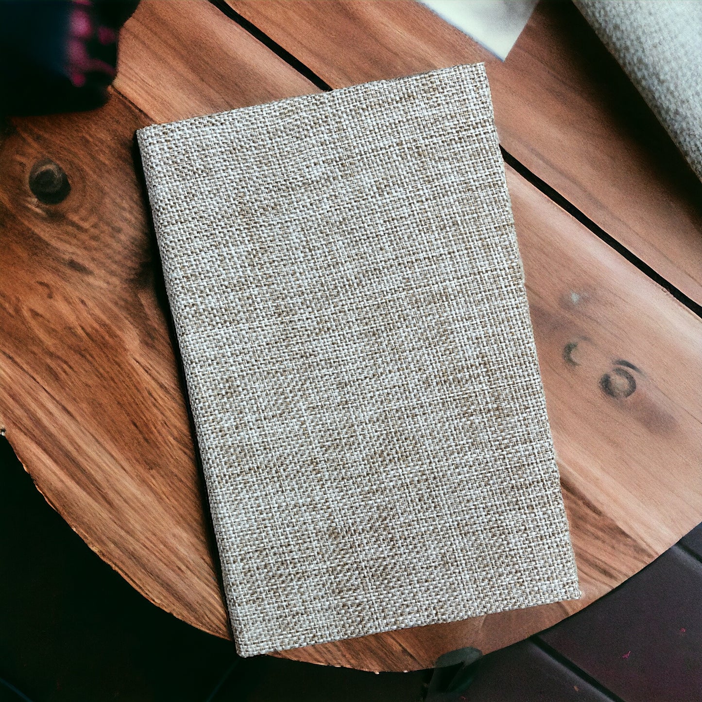 I am Becoming The Best Version of Myself - Affirmation Quote Burlap Notebook Journal with Lined Pages