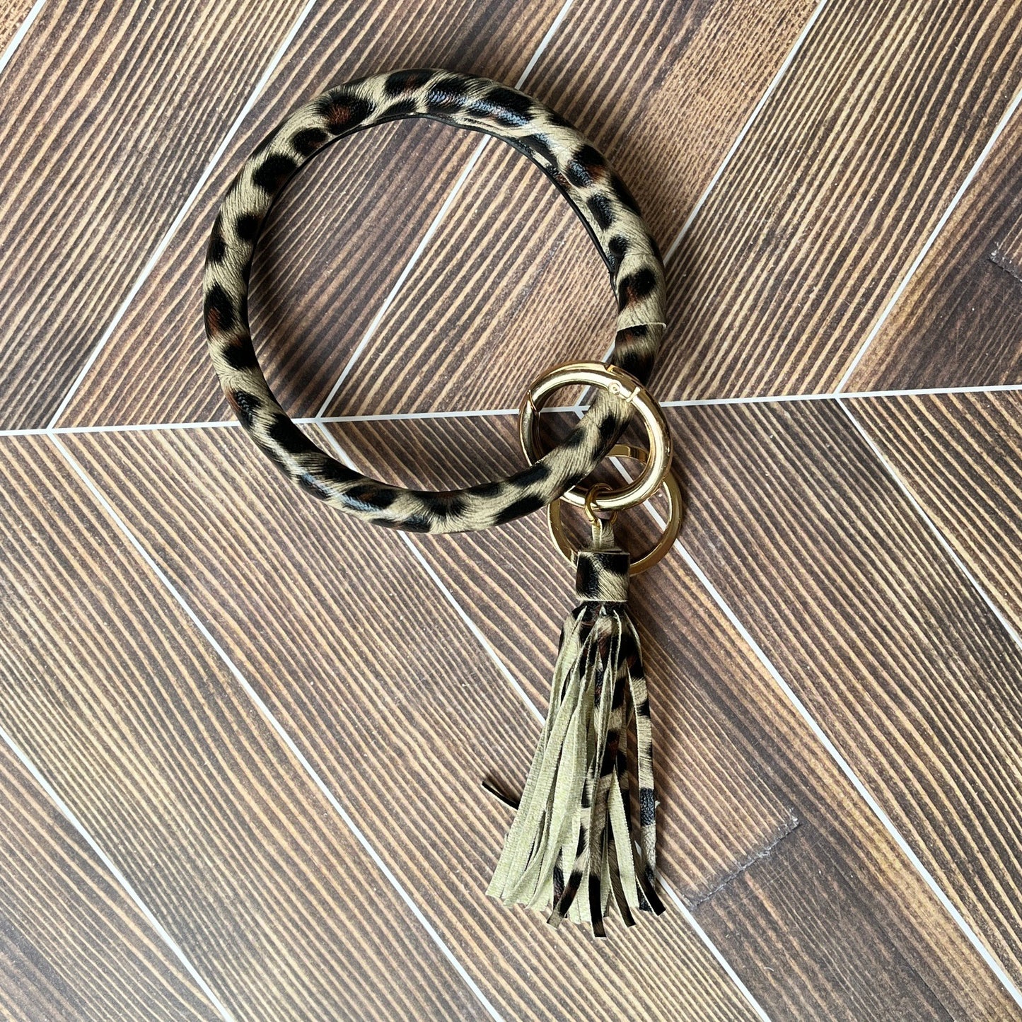 Leopard Print Keyring Bracelet - CLEARANCE