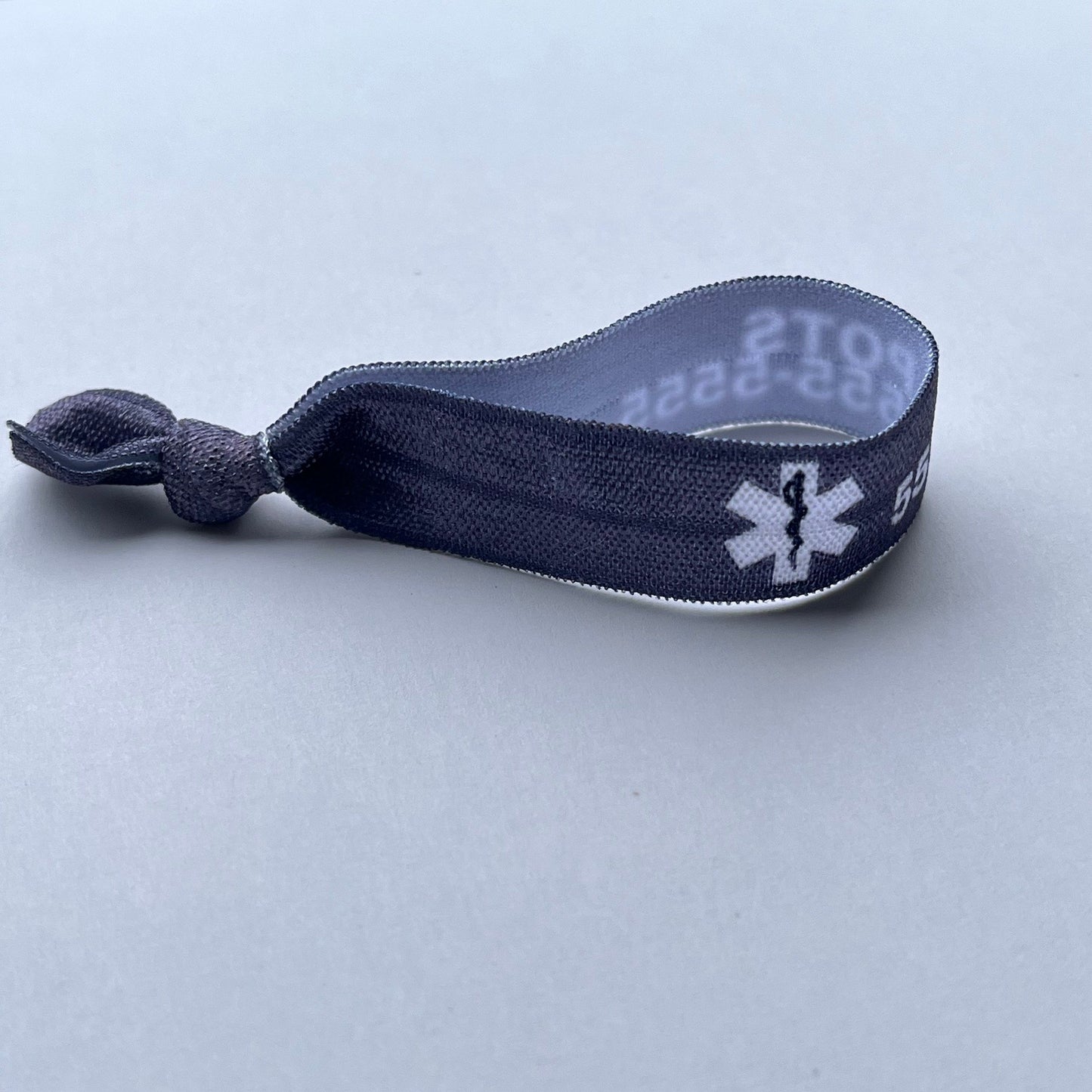 Medical Alert Custom Information Elastic Hair Tie Bracelet