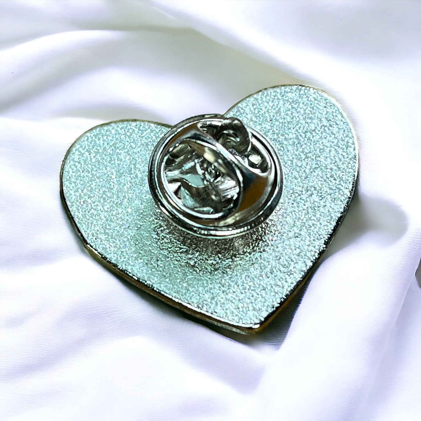 Palestine Flag Metal Heart Pinback Lapel Button - Hat Pin - Backpack Pin