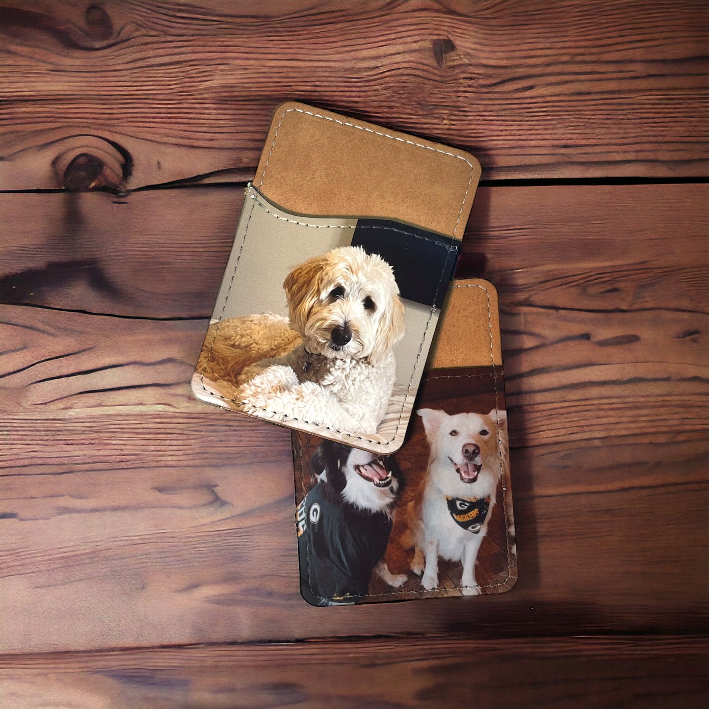 Personalized Dog Photo Phone Wallet - Customized Pet Picture Stick On Card Holder