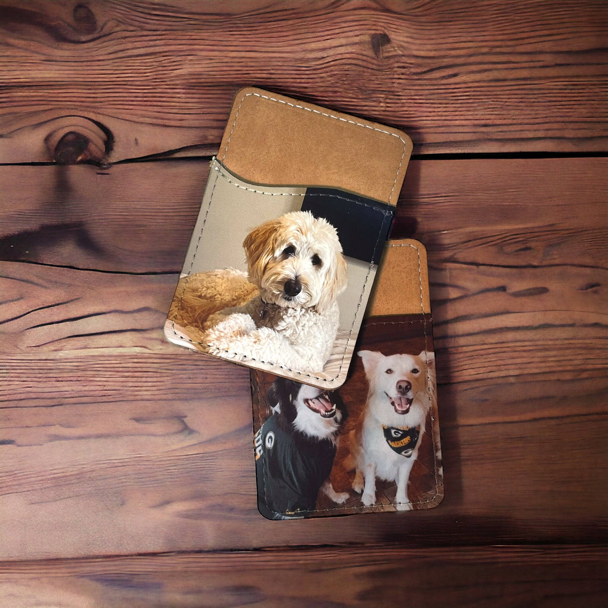 Personalized Dog Photo Phone Wallet - Customized Pet Picture Stick On Card Holder