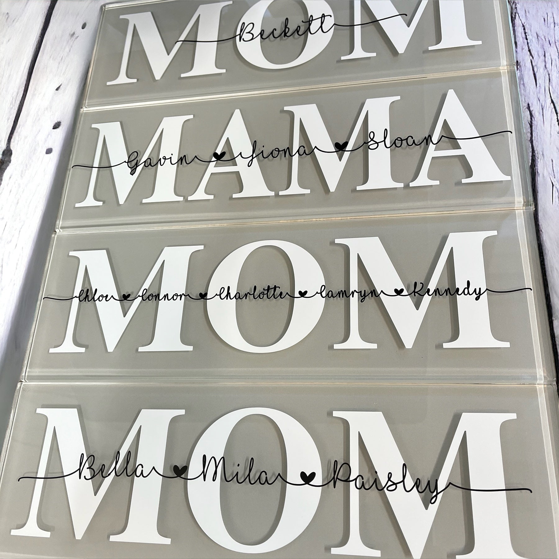 Personalized Mom Glass Tile with Names - Mothers Day Gift for Her