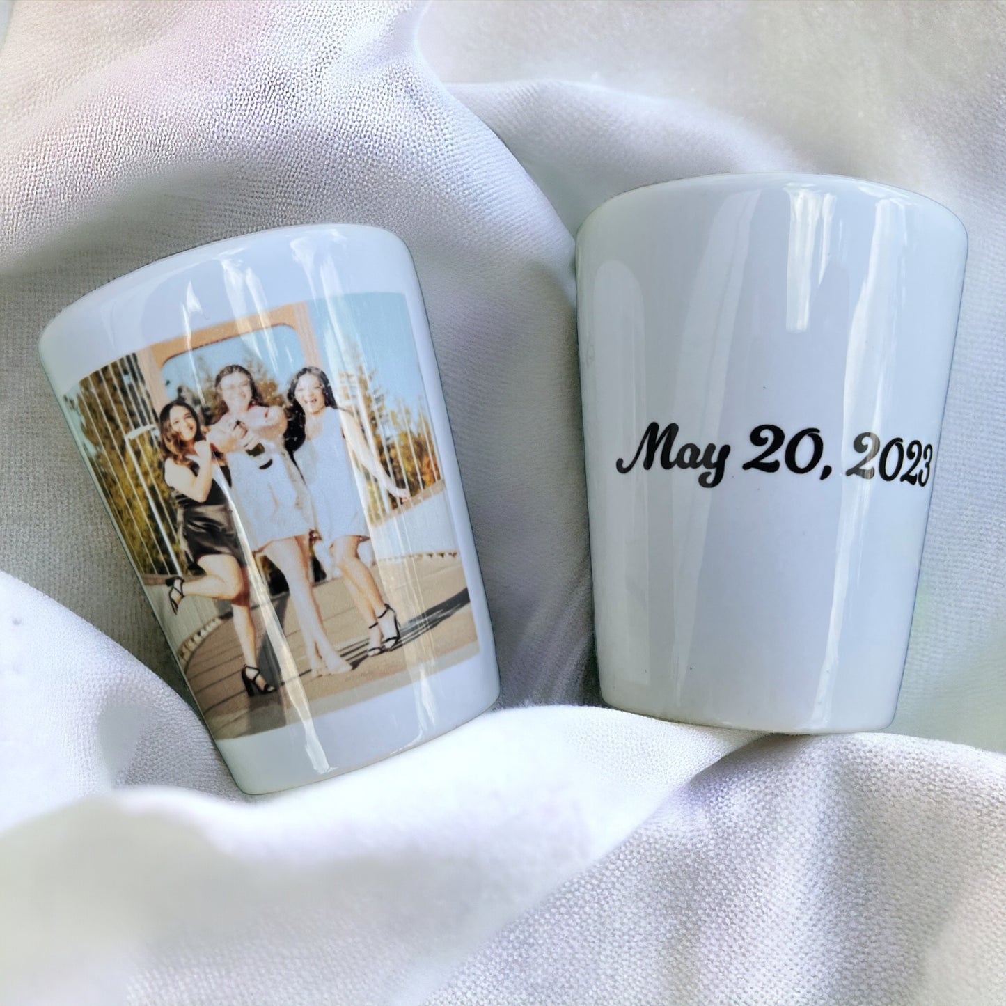 Personalized Shot Glass Bachelorette Party Favor - Bridesmaid Wedding Shot Glass with Picture