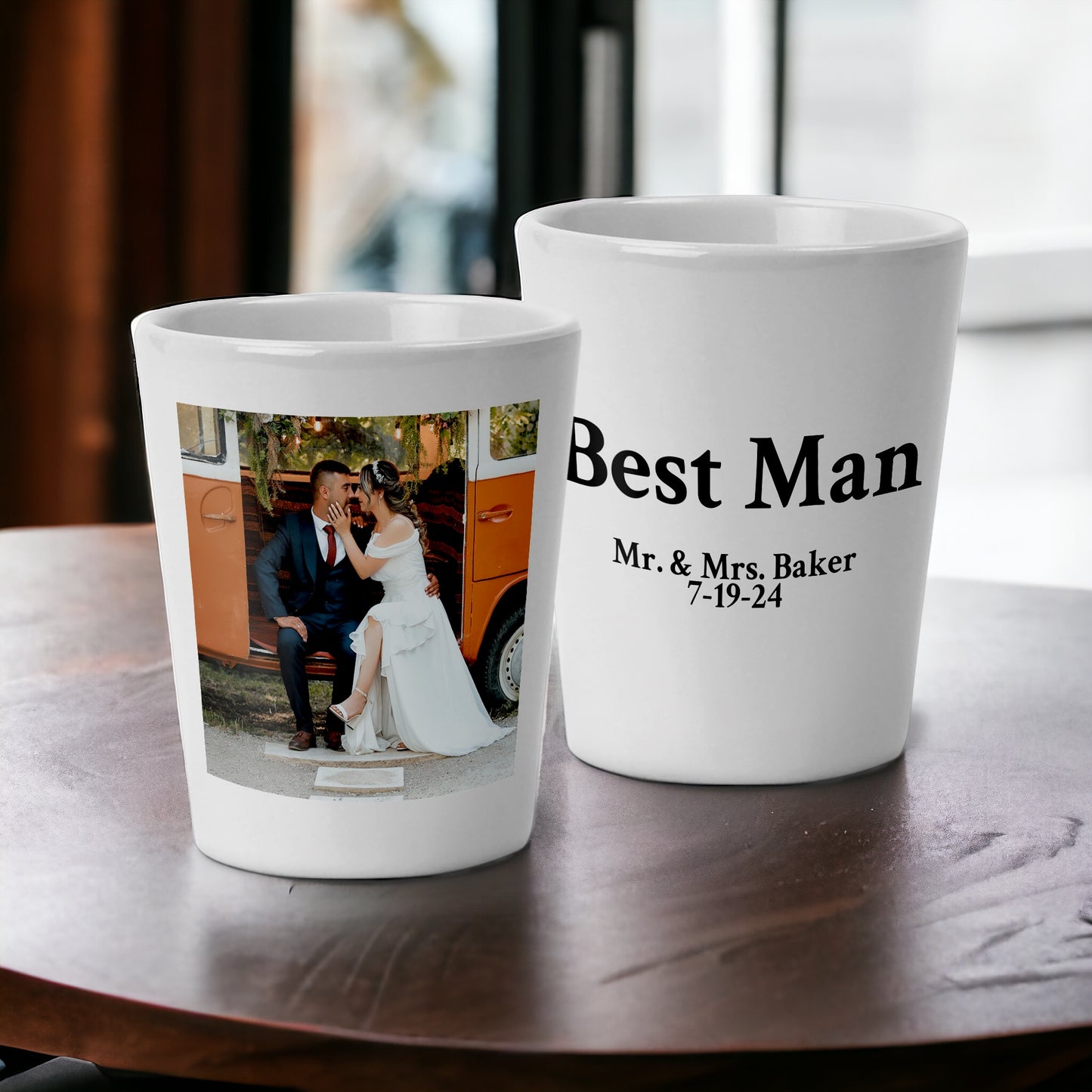 Personalized Shot Glass Groomsmen Gift - Bachelor Wedding Shot Glass with Picture
