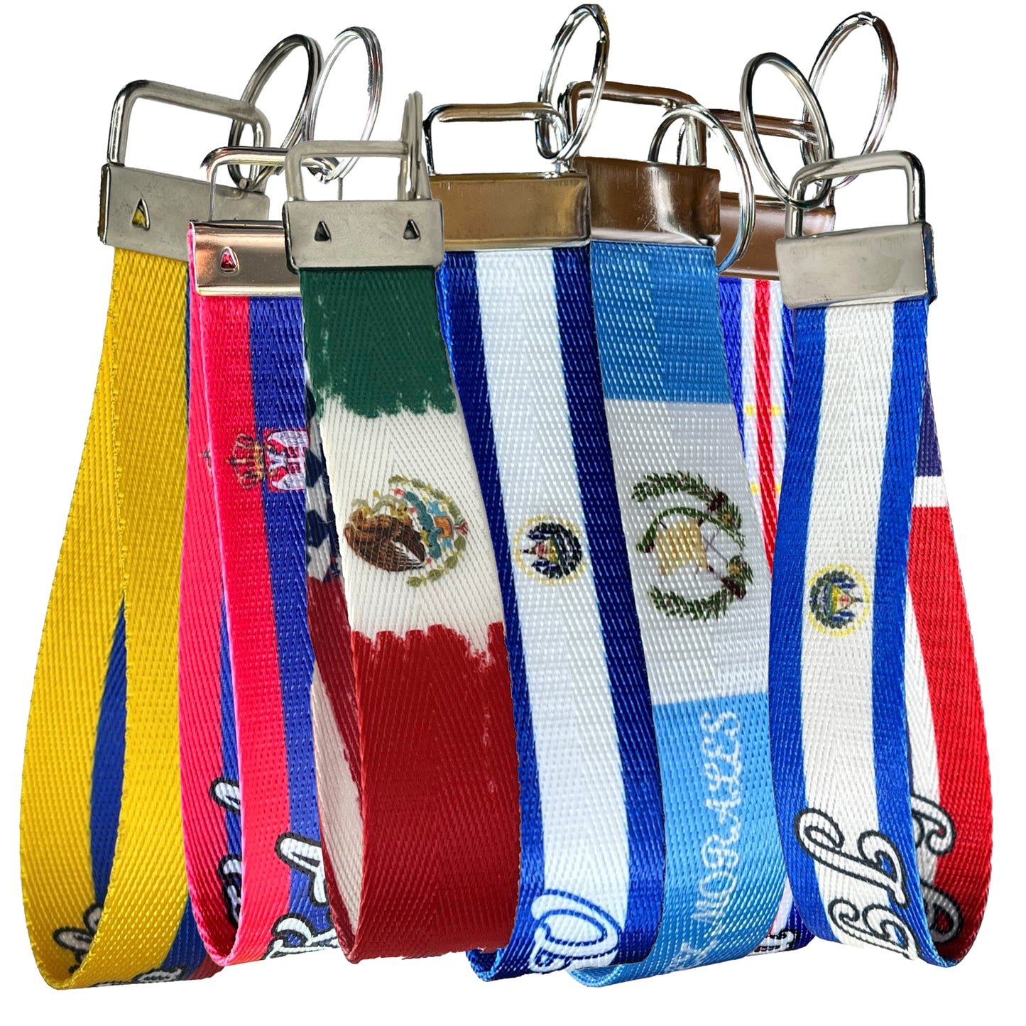 Personalized World Flag Nylon Keychain Wristlets – Customize with Flags from 100+ Countries