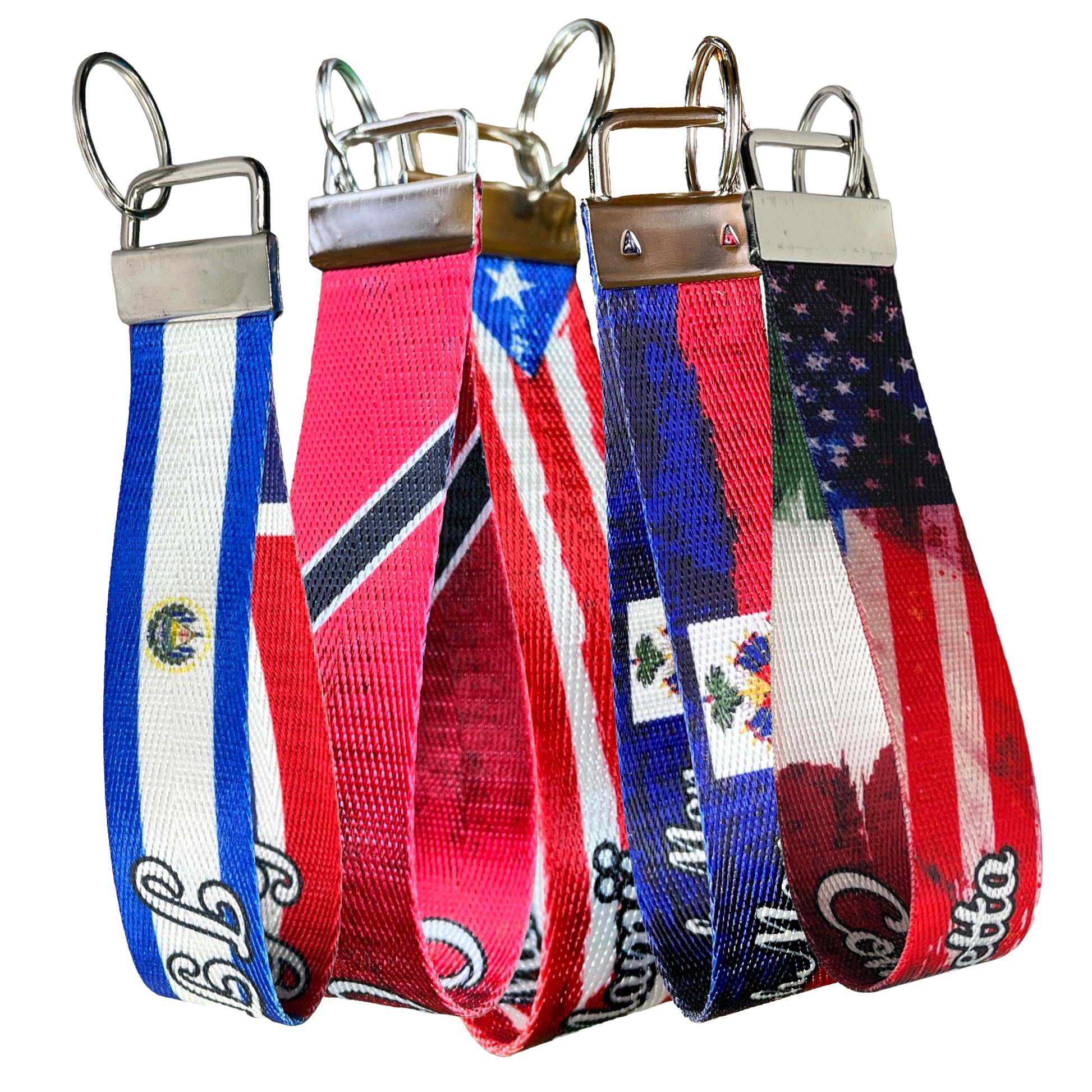 Personalized World Flag Nylon Keychain Wristlets – Customize with Flags from 100+ Countries