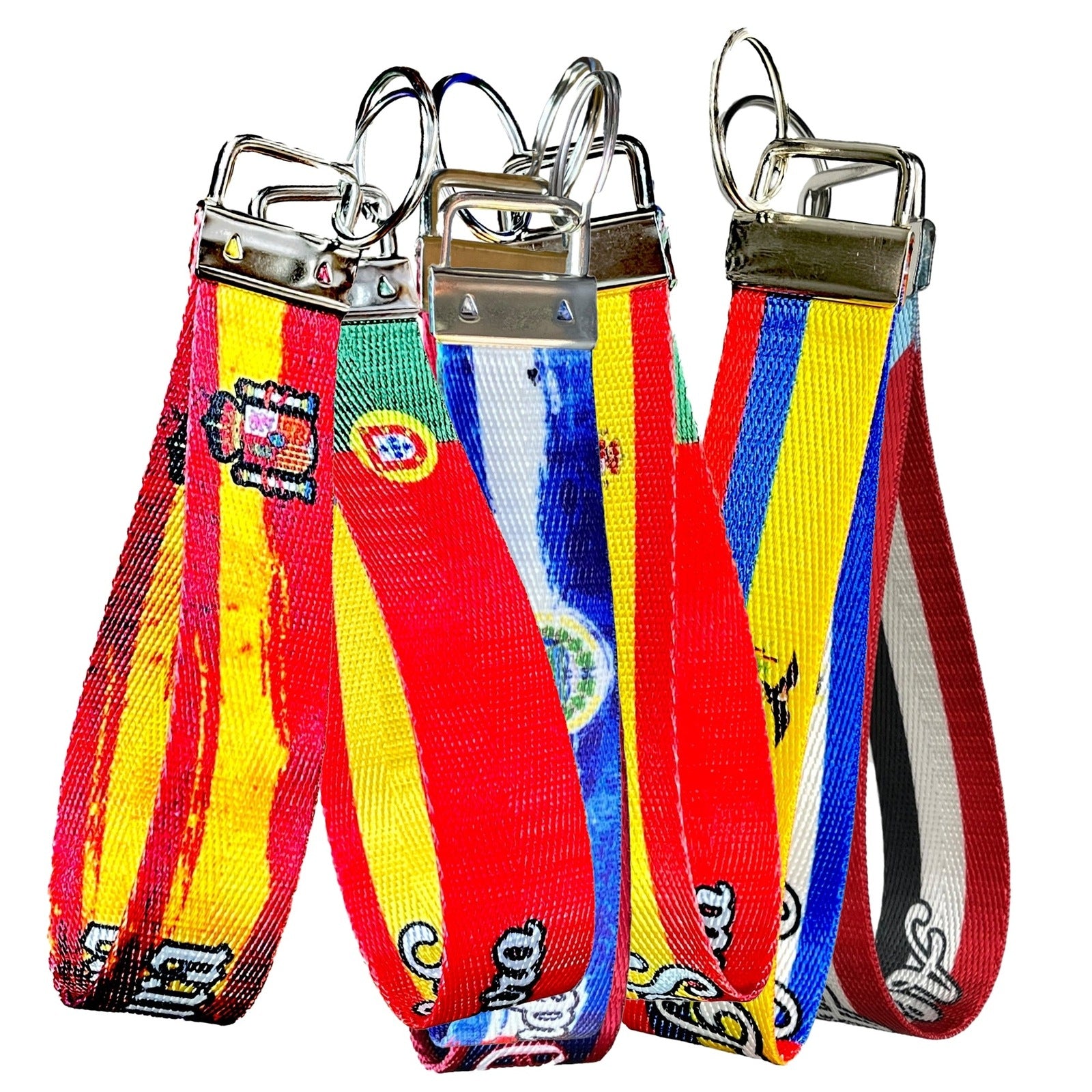 Personalized World Flag Nylon Keychain Wristlets – Customize with Flags from 100+ Countries