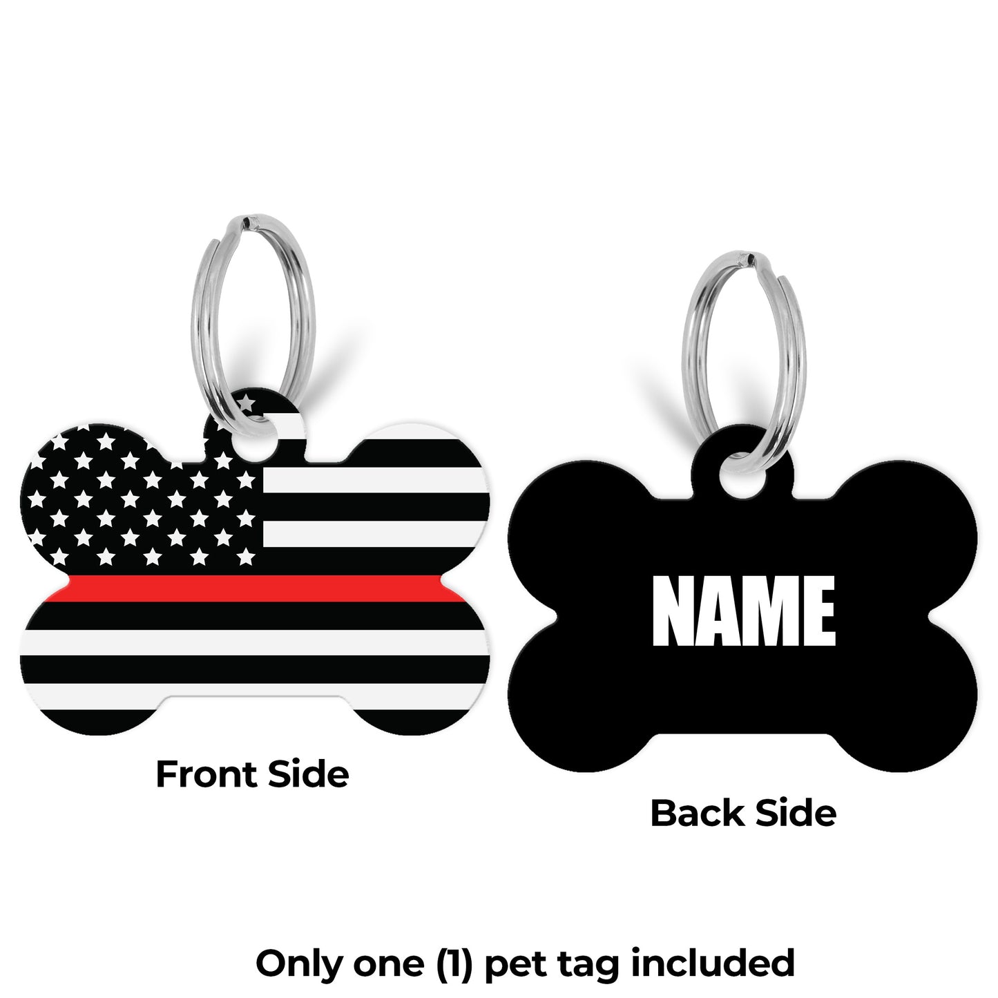Pick Your World Flag Personalized Bone Shaped Pet Tag for Dogs and Cats with Pet Name