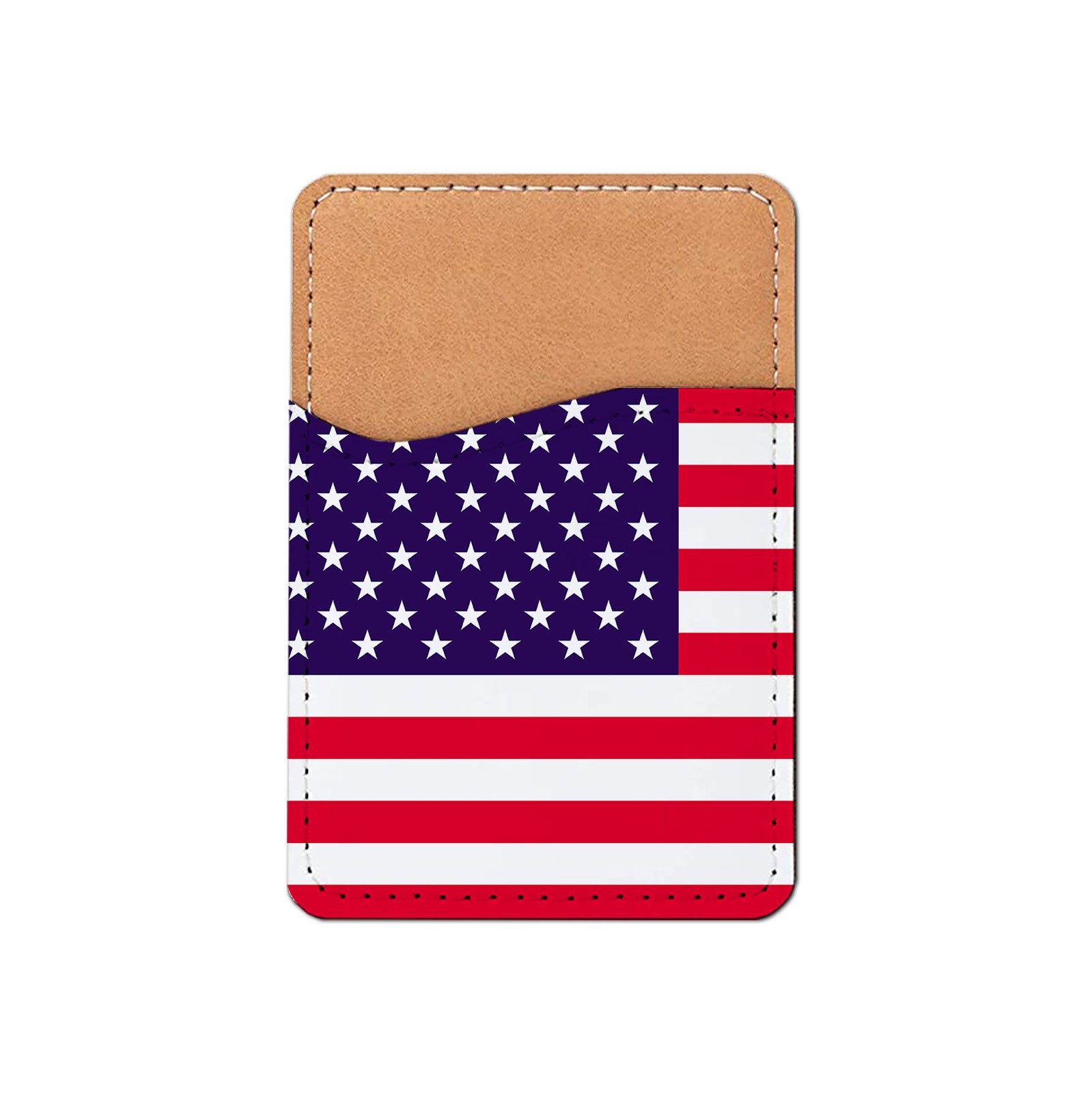 Pick Your World Flag - Stick On PU Leather Phone Wallet Card Holder for 1-2 cards