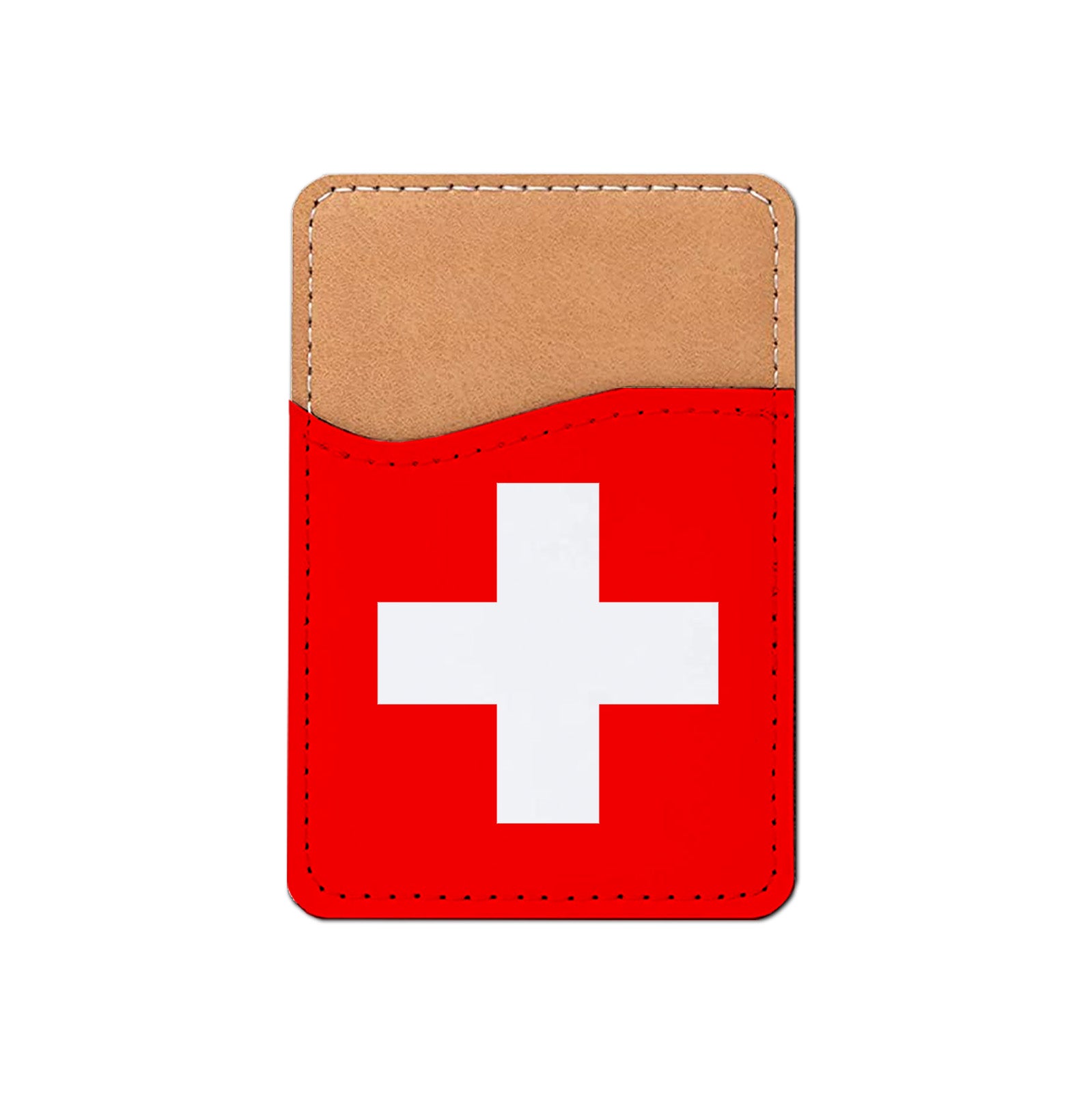 Pick Your World Flag - Stick On PU Leather Phone Wallet Card Holder for 1-2 cards