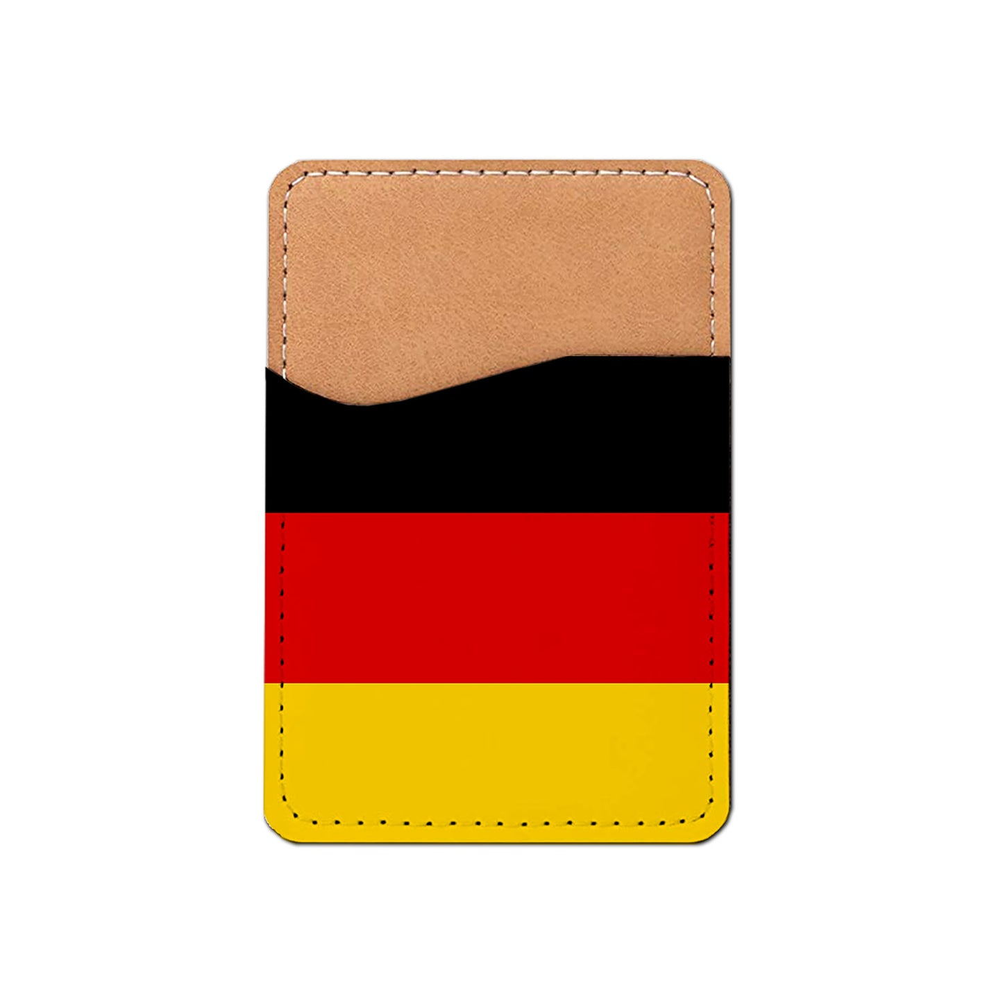 Pick Your World Flag - Stick On PU Leather Phone Wallet Card Holder for 1-2 cards