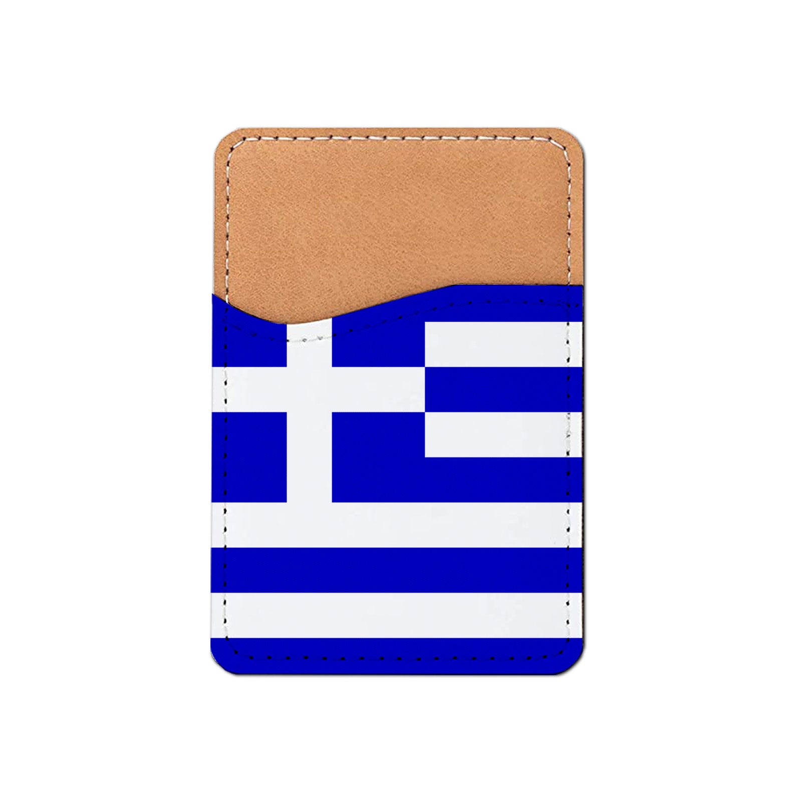 Pick Your World Flag - Stick On PU Leather Phone Wallet Card Holder for 1-2 cards