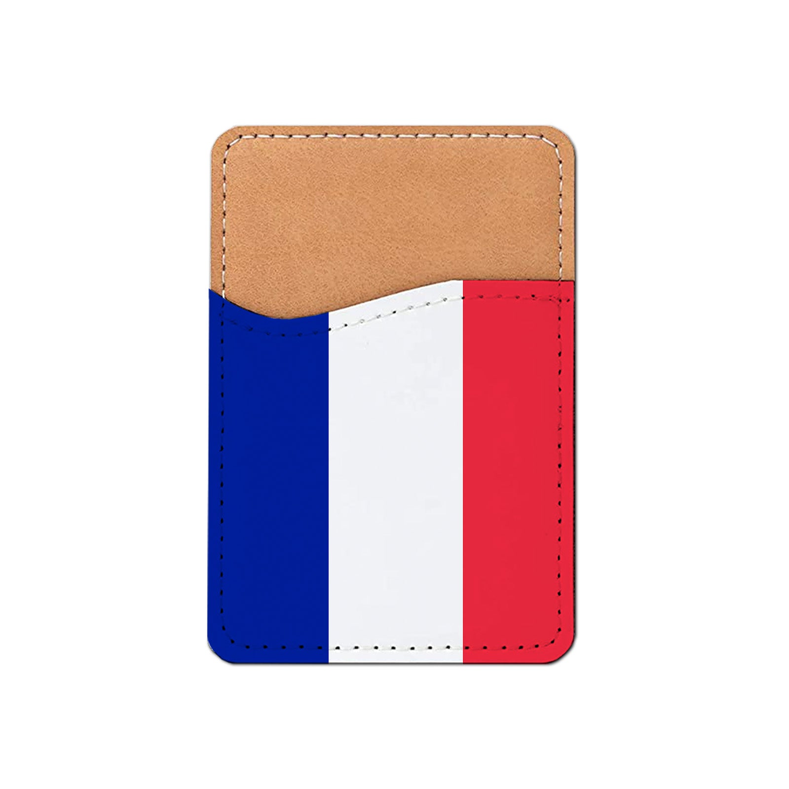 Pick Your World Flag - Stick On PU Leather Phone Wallet Card Holder for 1-2 cards