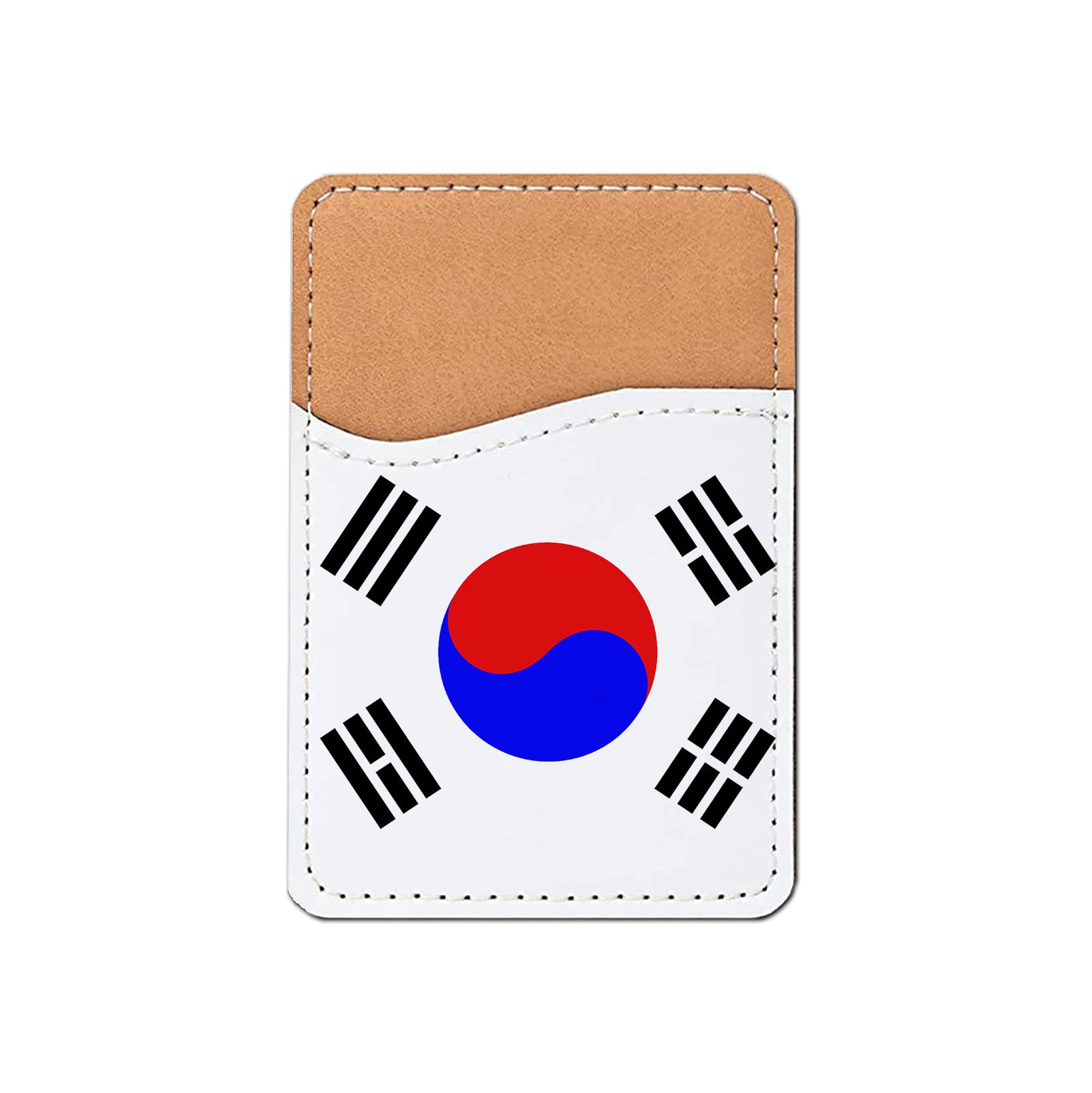 Pick Your World Flag - Stick On PU Leather Phone Wallet Card Holder for 1-2 cards