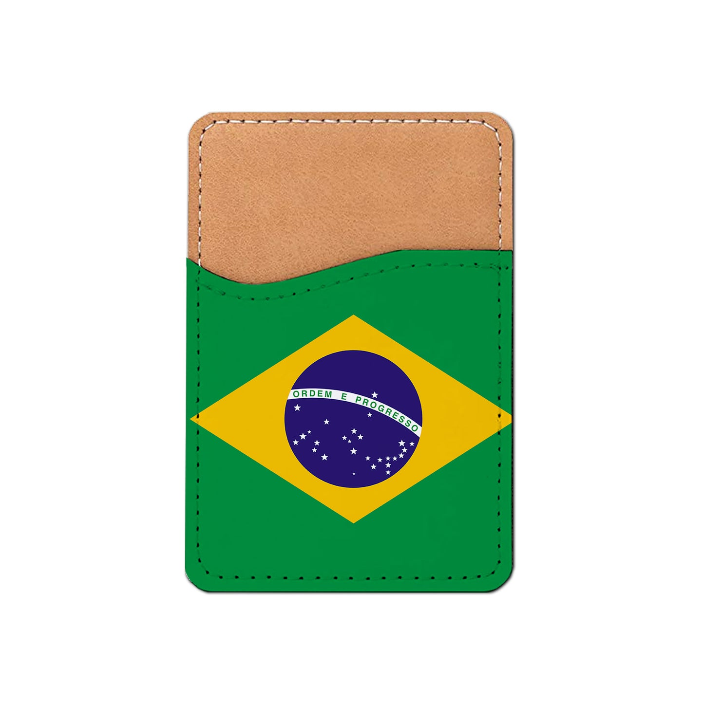 Pick Your World Flag - Stick On PU Leather Phone Wallet Card Holder for 1-2 cards