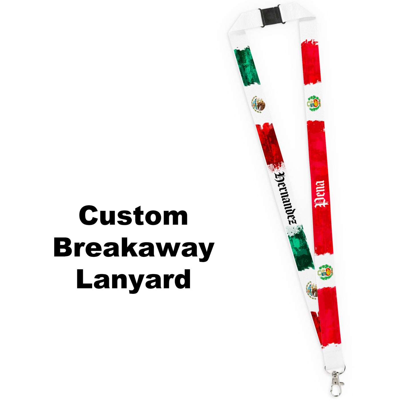 Pick Your World Flags - Artistic Personalized Name Lanyard - Many Flags to Choose From