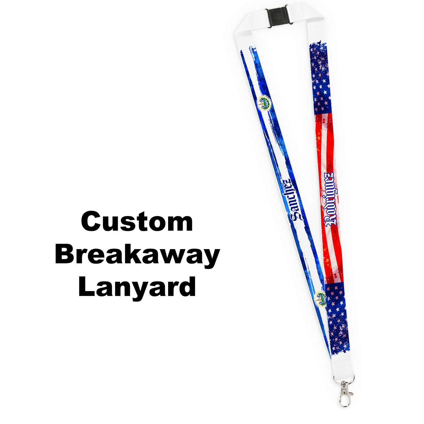 Pick Your World Flags - Artistic Personalized Name Lanyard - Many Flags to Choose From