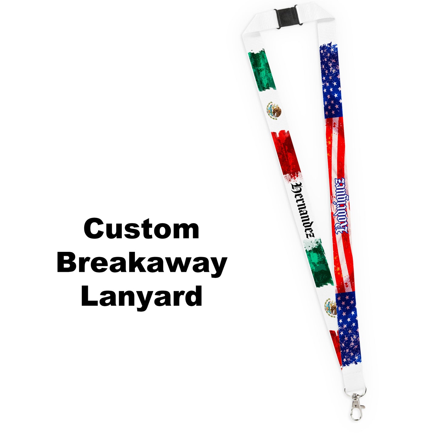 Pick Your World Flags - Artistic Personalized Name Lanyard - Many Flags to Choose From