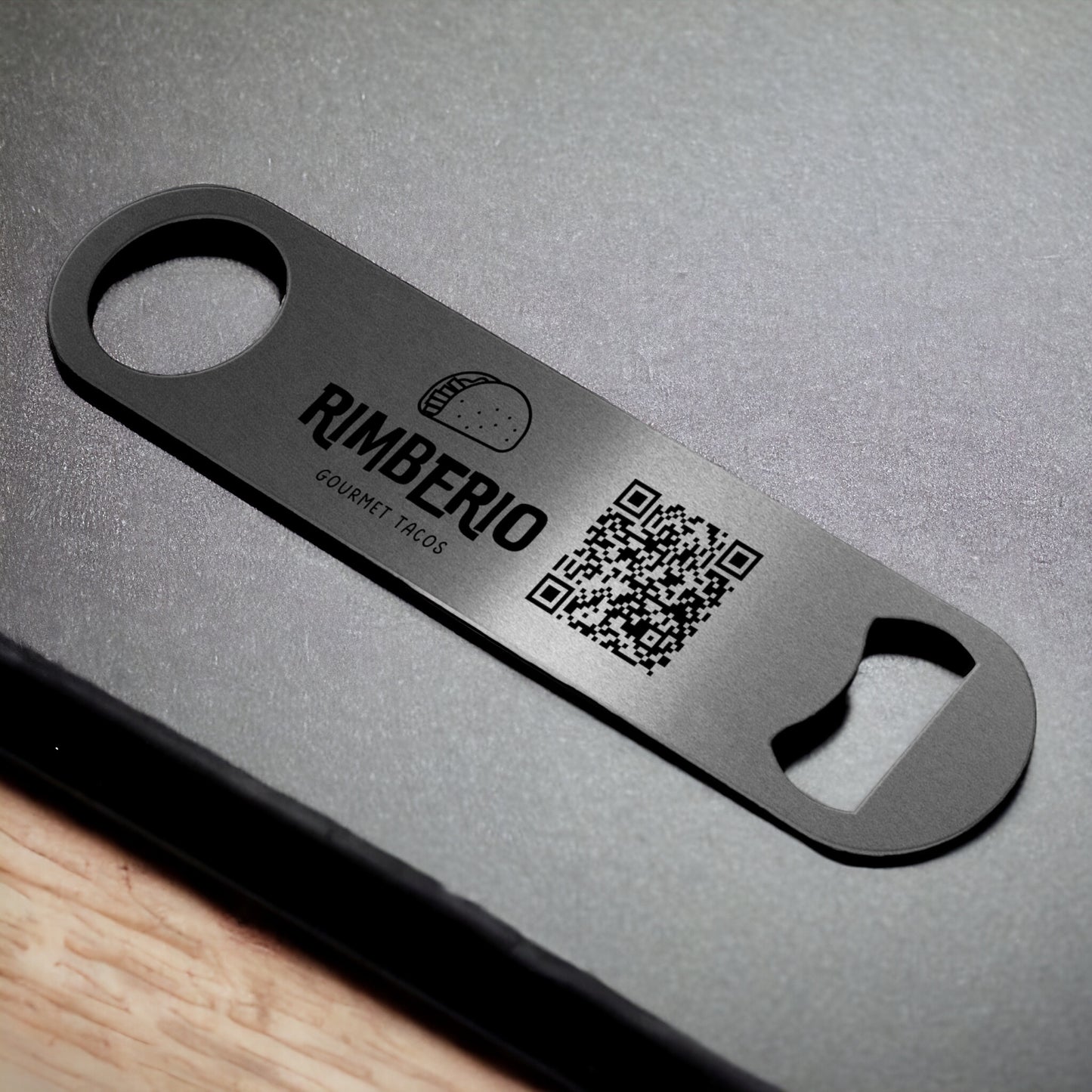 QR Code Bottle Opener Bar Key - Personalized with Your Business Logo