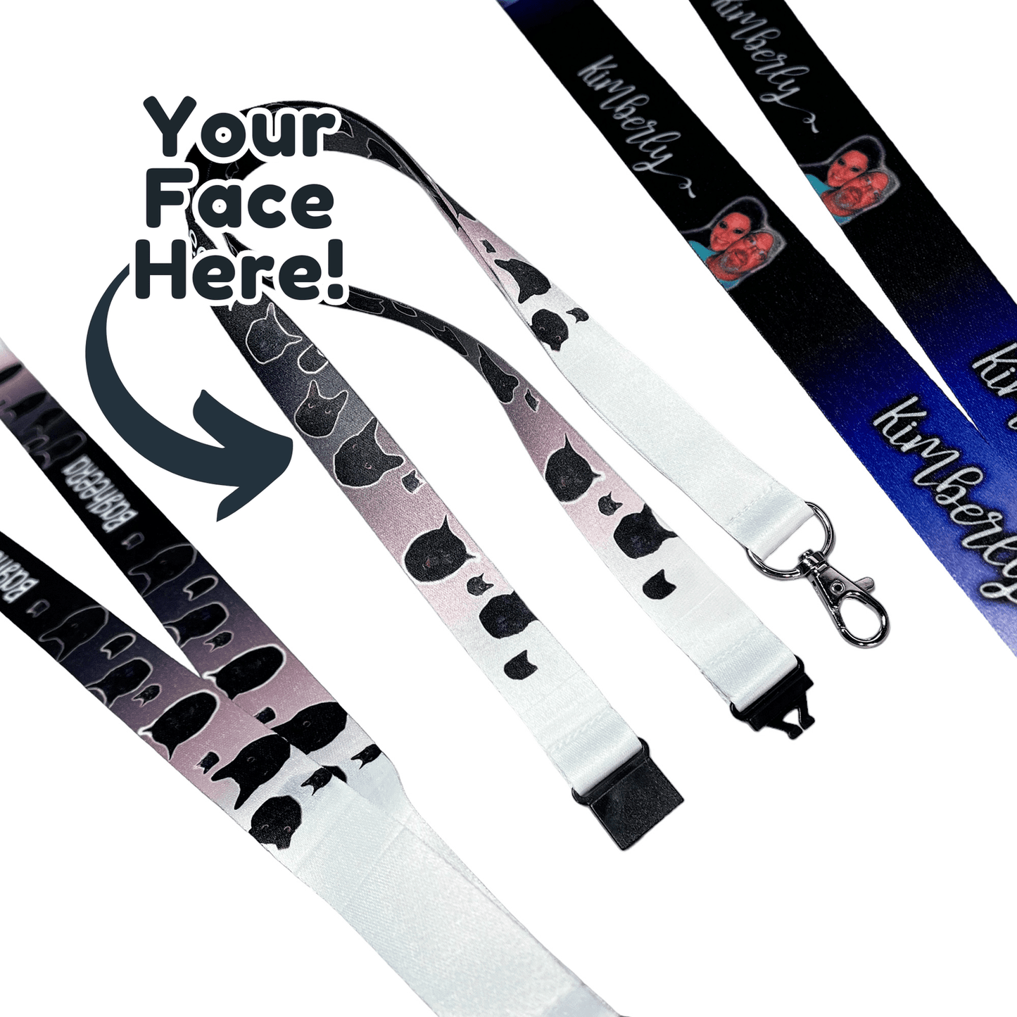Your Face or Your Pet Cut Out Collage Personalized Breakaway Lanyard