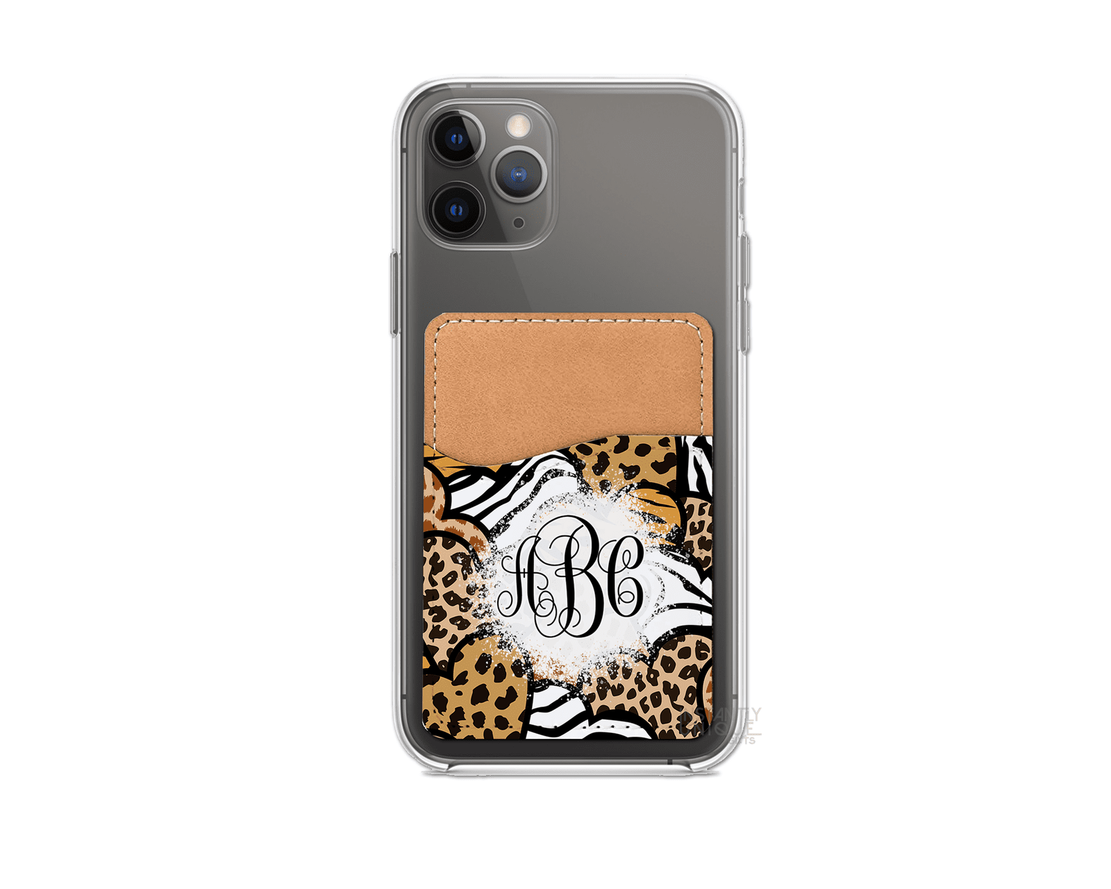 Animal Print Hearts Pattern Personalized Monogram Stick On Phone Wallet Animal Print Hearts Pattern Personalized Monogram Stick On Phone Wallet