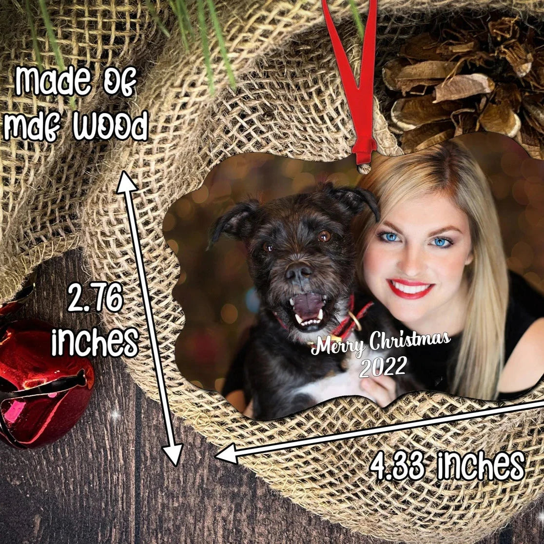 Benelux Shape Double Sided Wooden Ornament - Add Your Photo Christmas Ornament