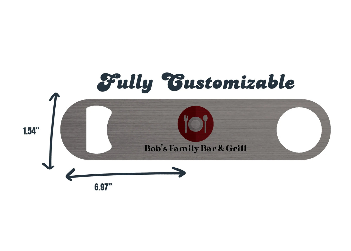Custom Bar Key Bottle Opener with Business Logo for Bars and Restaurants - Promotional Bottle Openers