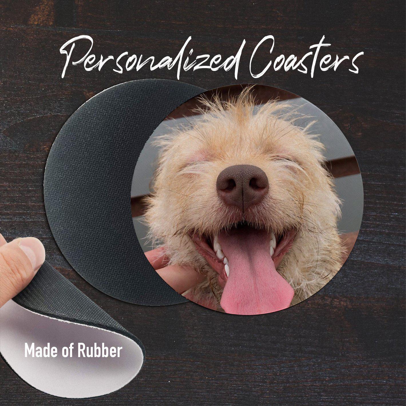 Custom Rubber Coaster Set with Picture - Add your photos