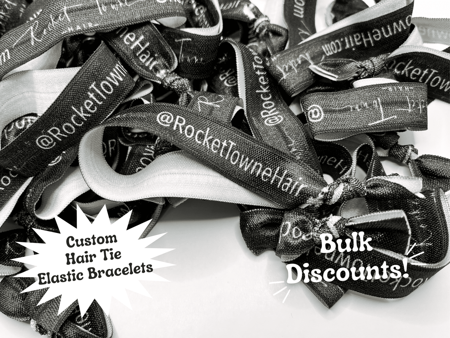 Custom Hair Tie Bracelets - Add your logo and information