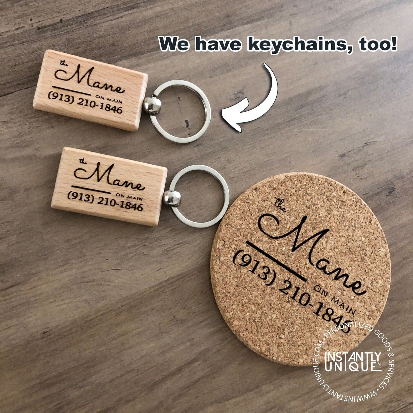 Custom Business Logo Cork Coasters - Laser Engraved