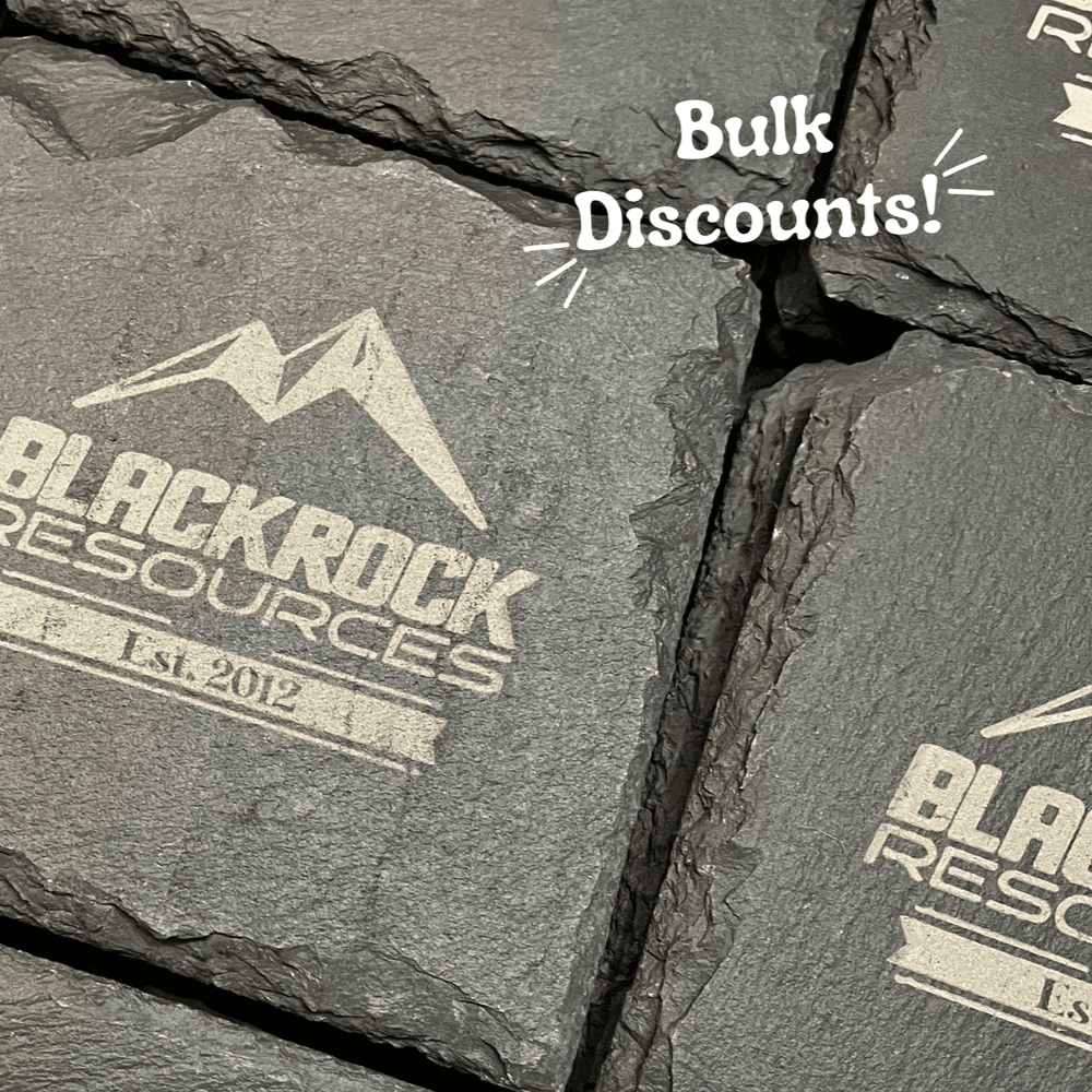Custom Laser Engraved Slate Coasters with Business Logo - Promotional Drink Coasters
