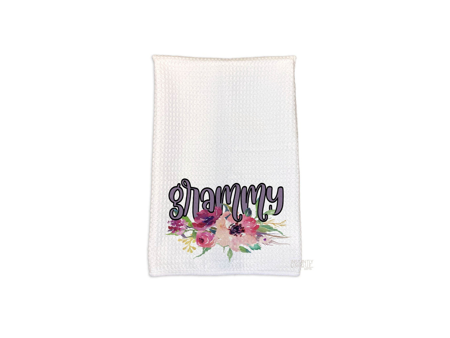 Grammy Floral Waffle Weave Kitchen Towel