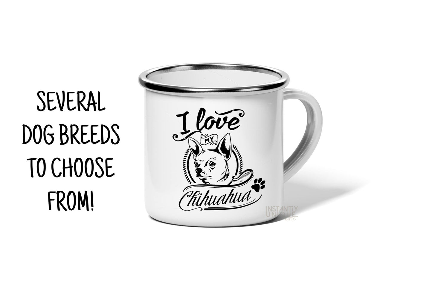 I Love My Dog - Pick your Dog Breed - 12oz Enamel Mug