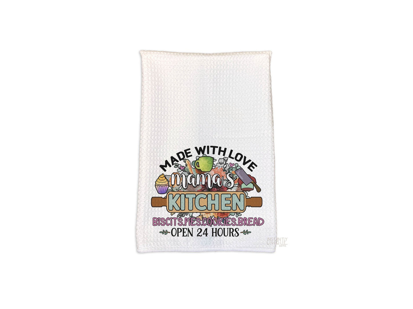 Mama's Kitchen - Made with Love Waffle Weave Kitchen Towel