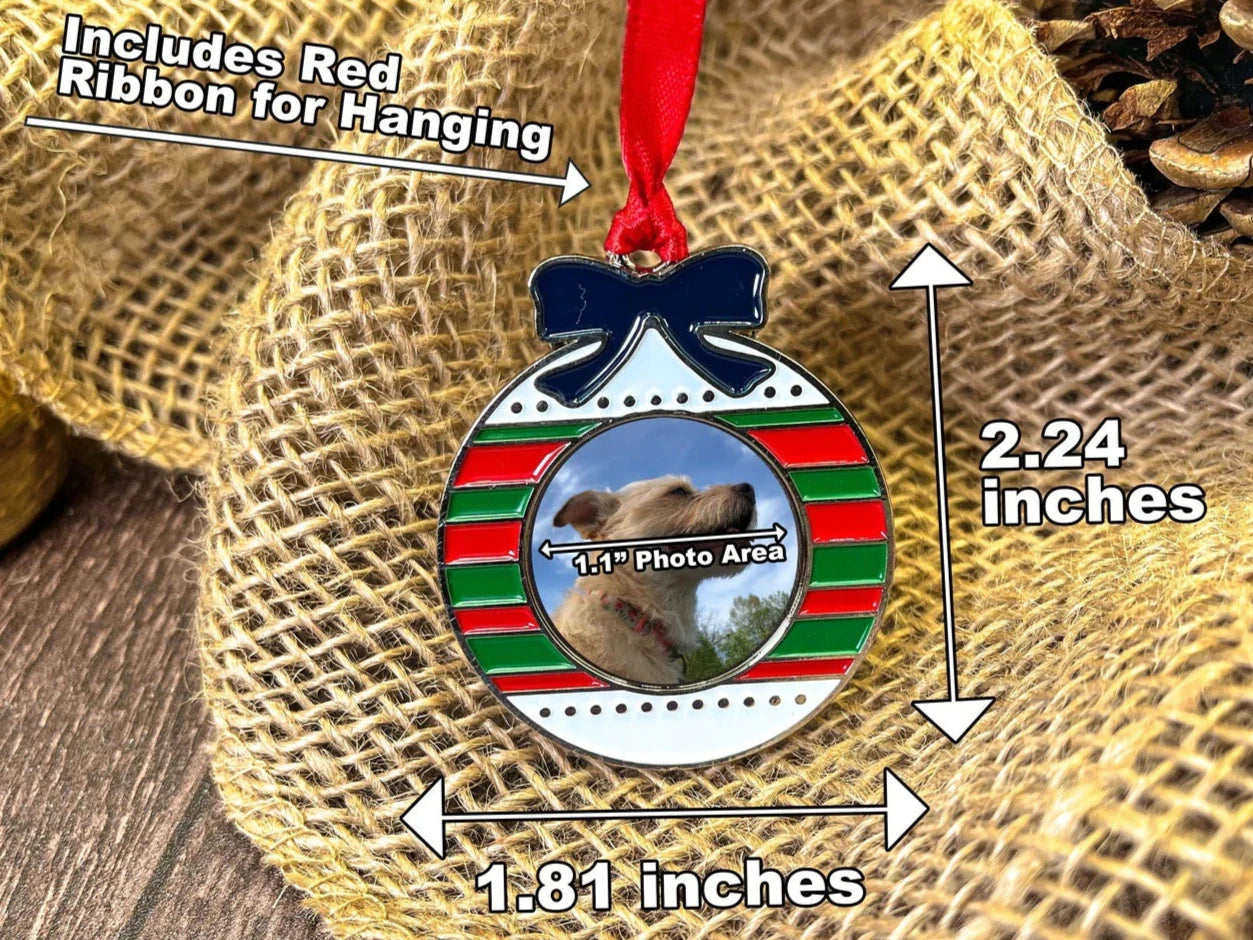 Ornament Ball Shaped Metal Ornament - Add Your Photo Christmas Ornament